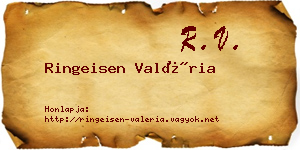Ringeisen Valéria névjegykártya